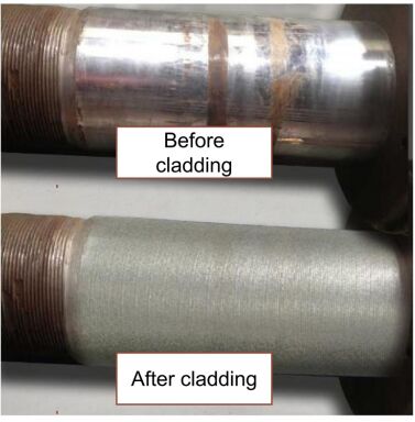 ماشین پوشش لیزری رباتیک 6000 وات برای میله های هیدرولیک، لوله های میدان نفت و بازسازی قطعات استوانه ای