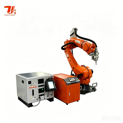 سیستم جوش لیزری رباتیک 4000 وات IPG با ربات KUKA KR35 برای جوش قطعات فلزی پیچیده سه بعدی
